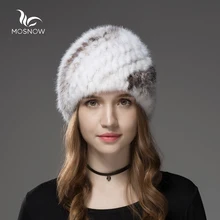 Меховые шапки для женщин из натурального меха норки с рисунком ананаса Зимние Повседневные теплые модные вязаные шапки для девочек Skullies Beanies