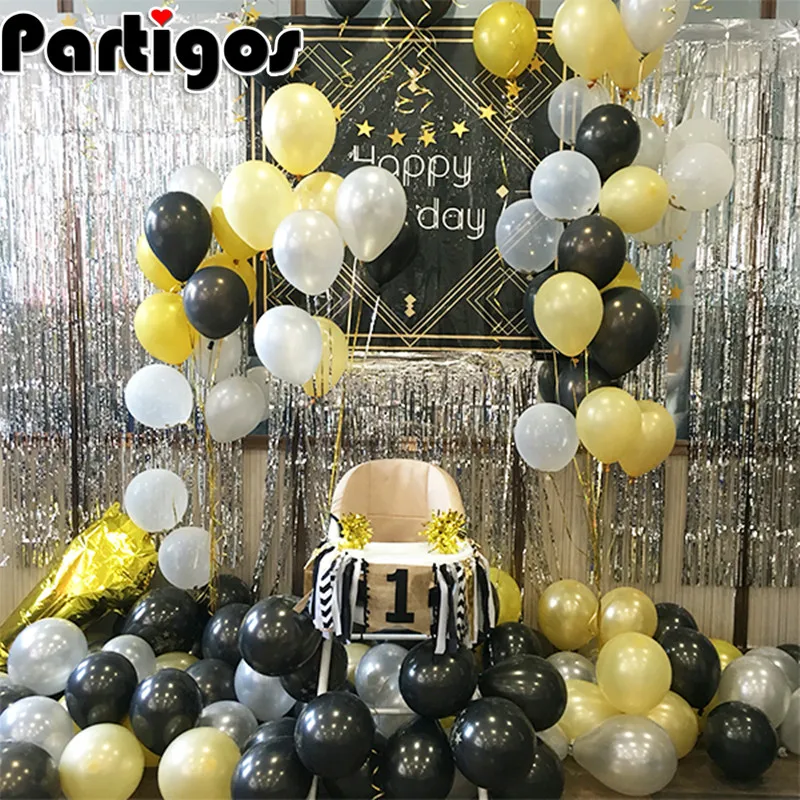 

30pcs 2.2g 10inch Pearl Gold Black Silver Latex Balloons Birthday Wedding Party Decor Air Helium Globos Kids Gifts Supplies