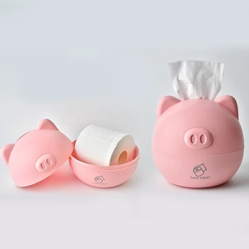 

Pig Tissue Box Cute Table Tissue Storage Holder Creative Napkin Holder for Home Hotel Restaurant (Pink)