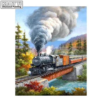 

5d diy Diamond embroidery train diamond painting Cross Stitch full square drill Rhinestone mosaic home-hcr4