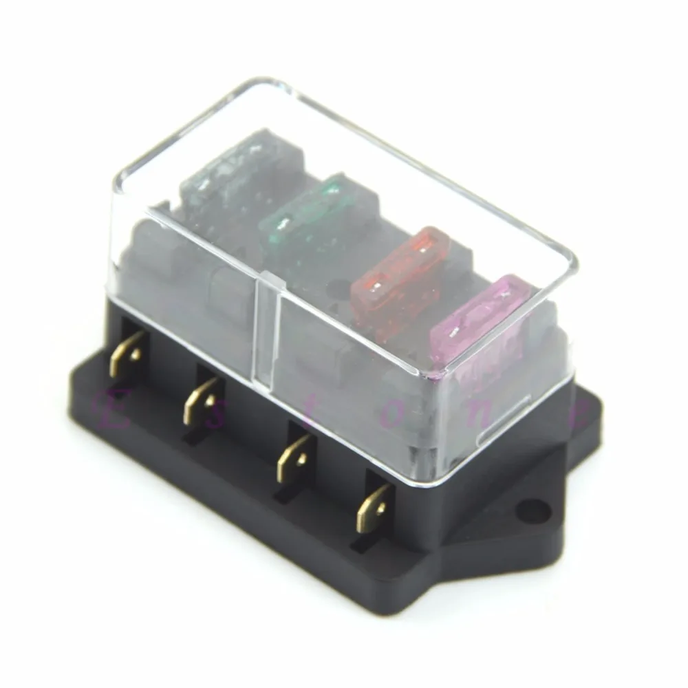 

C18 hot-selling 4 Way Fuse Box Block Fuse Holder Box Car Vehicle Circuit Automotive Blade