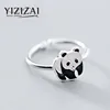YIZIZAI – bague en plaqué argent pour Femme, jolie bague en forme de Panda, accessoire de mode pour filles, bijoux animaux mignons, vente en gros ► Photo 1/6
