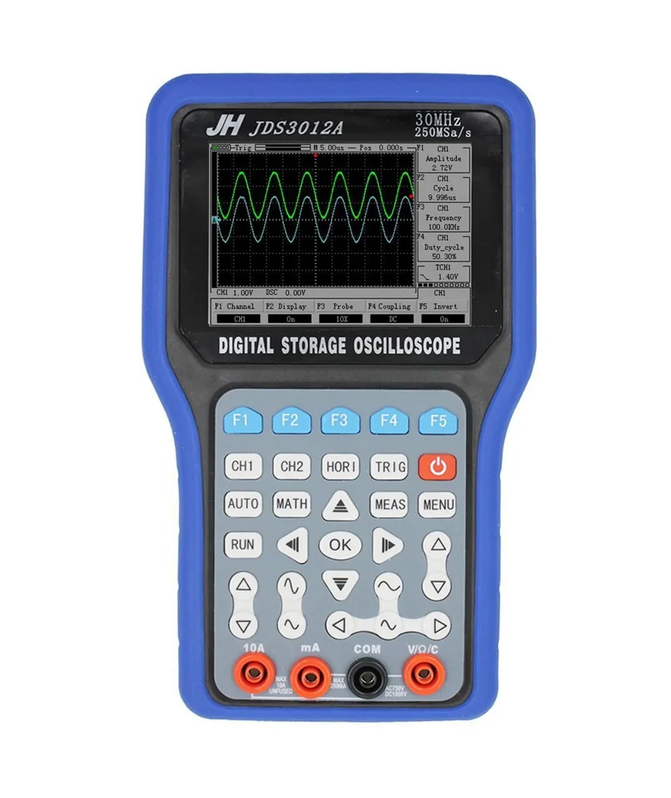 

JinHan JDS3012A Sample Rate Series Handheld Digital Storage Oscilloscope and Digital Multimeter, 30MHz, Single Channel,250MS/s