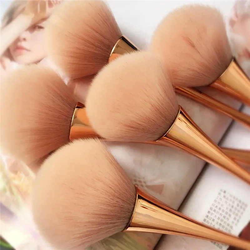 Dense Soft Big Blush Brush for Loose Compact Powder Make up Fan Brush with  Box Rosegold Powder Makeup Brush - AliExpress