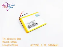 3 7V 5000mah polymer lithium ion battery Li ion battery for tablet pc 7 inch 407095