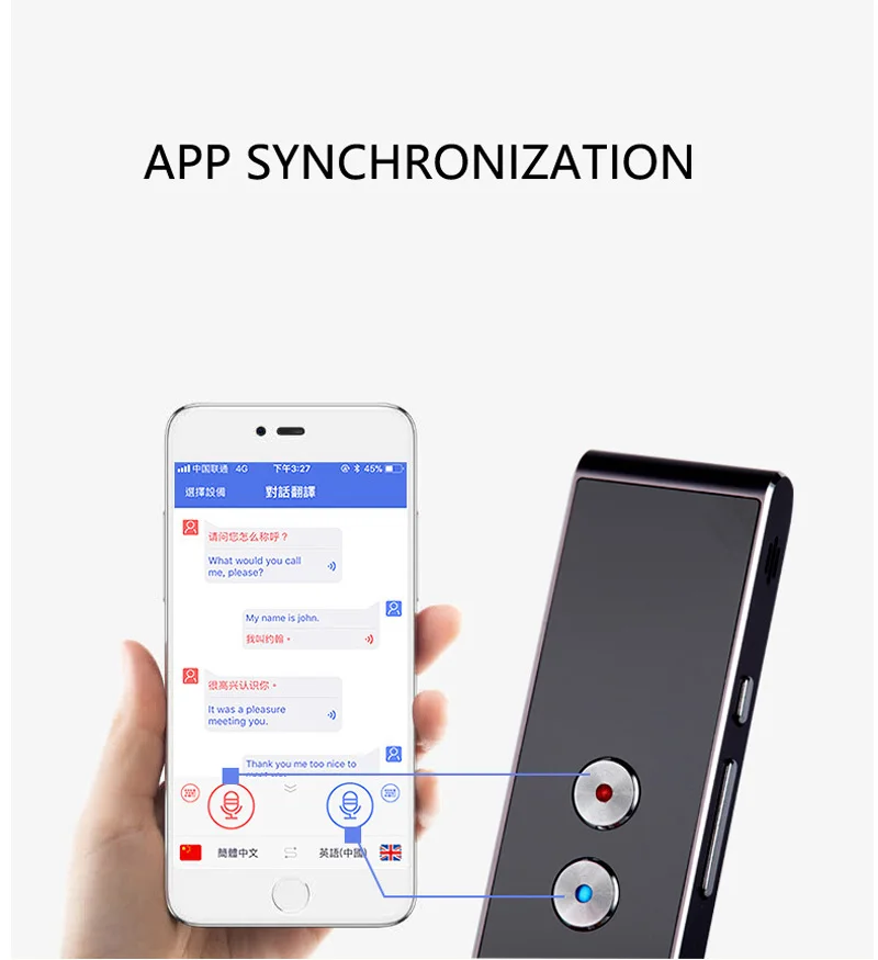 BGreen портативный умный голосовой переводчик-двухсторонний многоязычный перевод в реальном времени для обучения бизнесу
