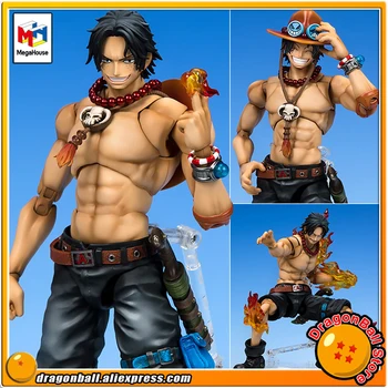 

Japan Anime "ONE PIECE" Original MegaHouse Variable Action Heroes DX Action Figure - Portrait.Of.Pirates x VAH: Portgas D. Ace