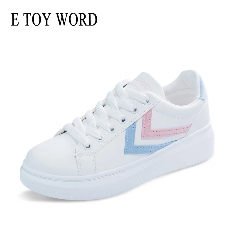 

E TOY WORD White Shoes 2019 Autumn Women Sneakers Students Shoes Fashion low to help Casual Shoes Women zapatos mujer