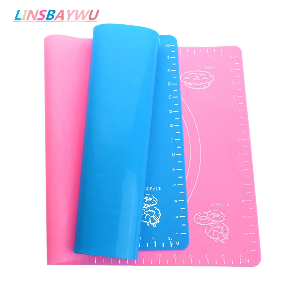 Silicone Cake Dough Pastry Fondant Rolling Cutting Mat Baking Pad