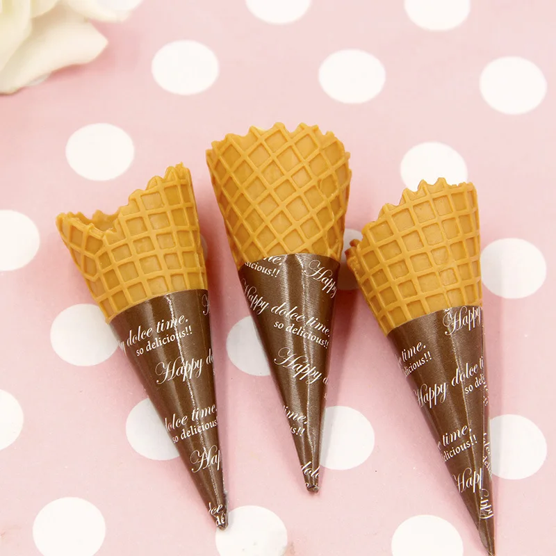 3Pcs 7CM Simulation Food PVC Plastic Crafts Fake Ice-cream Kids Kitchen Pretend Play Props Photography Toys