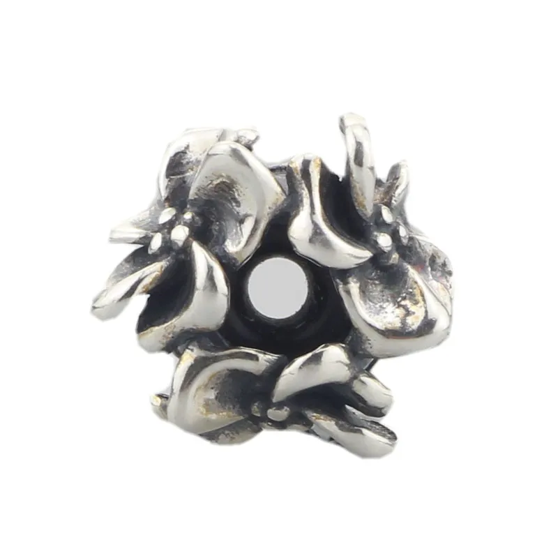 

Genuine 925 Sterling Silver Flower Spacer Charm Beads Fit European Troll Brand Girls Gift Bracelets Pendant Gift