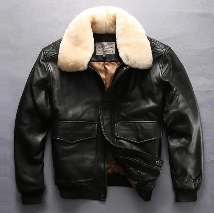 Online Get Cheap Leather Flying Bomber Jacket -Aliexpress.com Fly flight renaissance steampunk bomber jacket sheepskin slim fur cloting pilot leather jacket mens male mortorcycle boys blazer - Online Get Cheap Leather Flying Bomber Jacket -Aliexpress.com