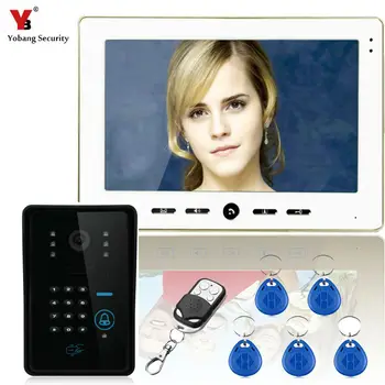 

Yobang Security Touch Key 10" Lcd RFID Password Video Door Phone Intercom System 1000 TV Line Remote Access Control System