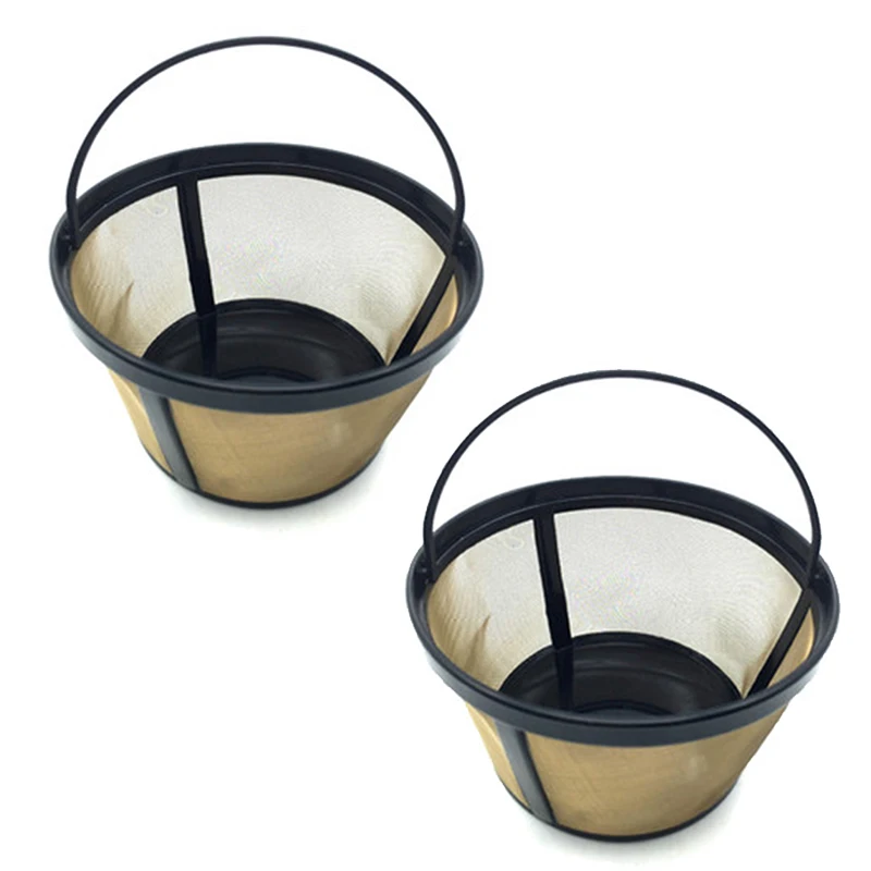 

2 X 4-Cup Basket Style Permanent Coffee Filter Fits Mr. Coffee 4 Cup With Handle