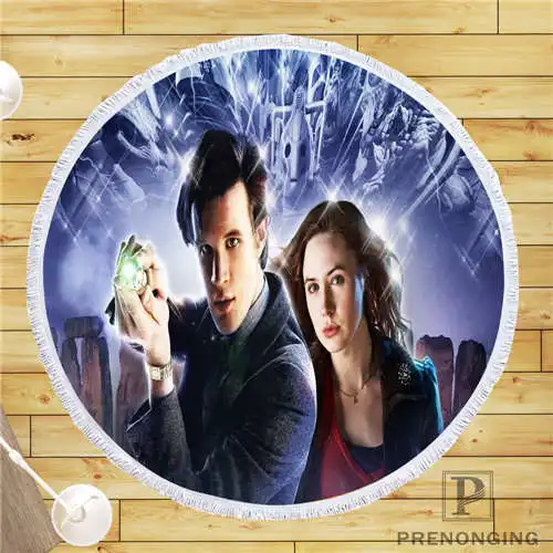 Пользовательские DIY из микрофибры по индивидуальному заказу ткань doctor_who (1) Круглый пляжный коврик полотенце напечатано по требованию 150 см