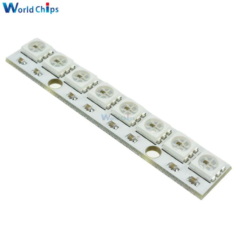 

WS2812 WS 2811 5050 RGB LED Lamp Panel Module 5V 8-Bit Rainbow LED Precise Board 8MHZ AVR For Arduino Breadboard Solder