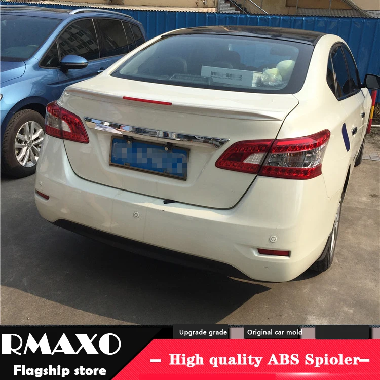 

For NISSAN Sentra Spoiler 2012-2016 High Quality ABS Material Car Rear Wing Primer Color Rear Spoiler