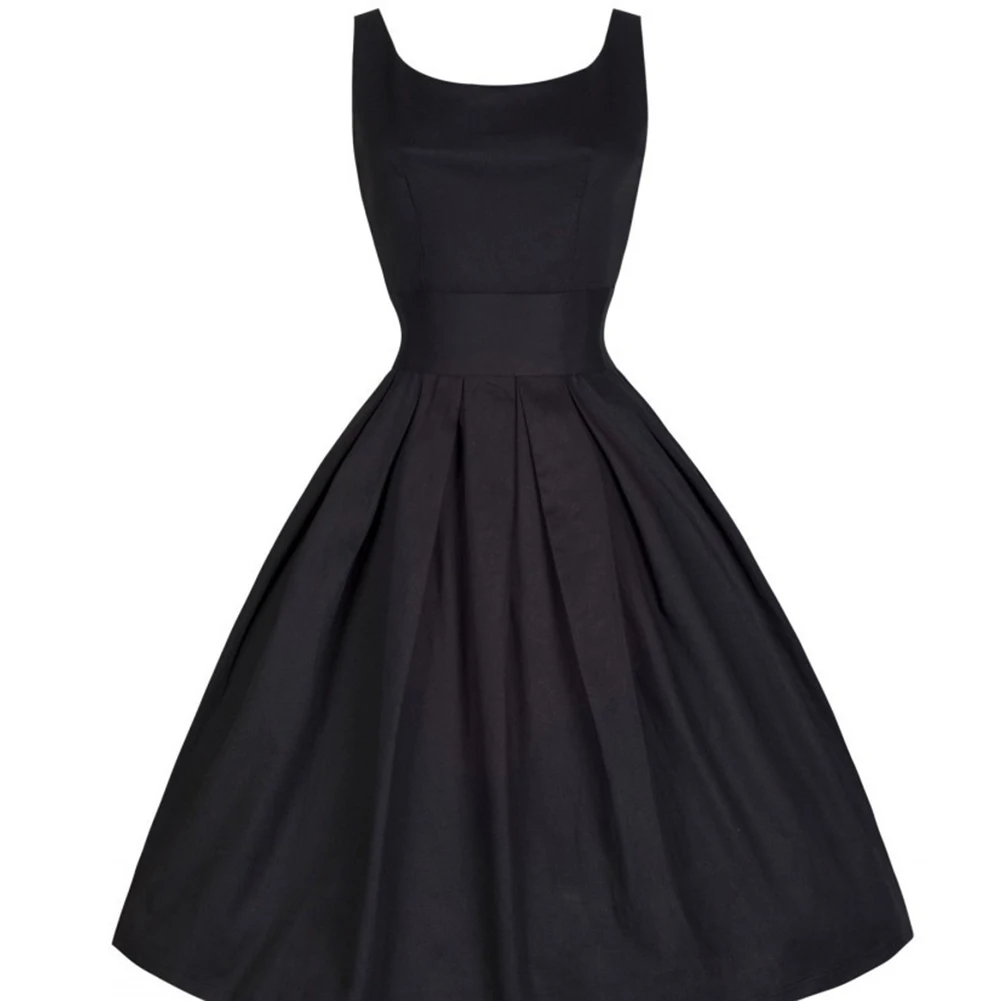 

Women Summer Dress Hepburn 50s 60s Retro Swing Vintage Dress Party Elegant Red Black Dresses Style