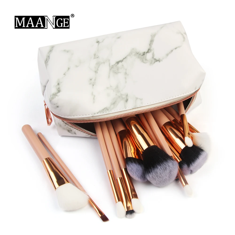 

MAANGE New Fashion 1PCS Marble Multi-Function Purse Box Travel Makeup Cosmetic Bag Toiletry Pencil Case Make Up Brushes Bag
