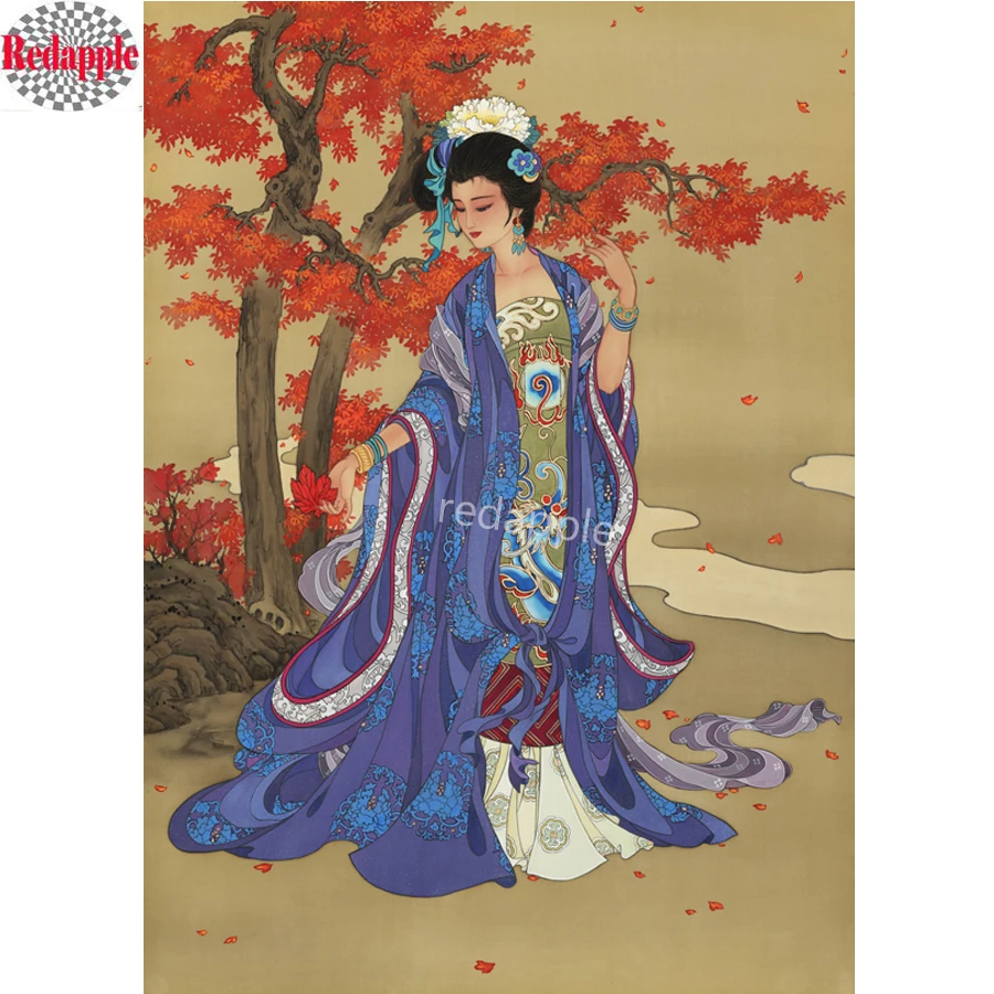DIY 5D Diamond Painting Cross Stitch Japanese Geisha icons,Diamond
