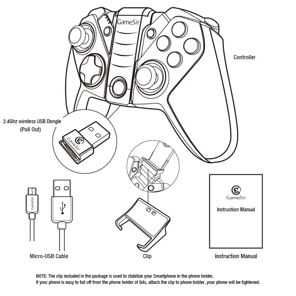 GameSir G4s Bluetooth геймпад беспроводной контроллер для Android телефона/Android планшета/Android tv/Sumsung gear VR/Play Station3