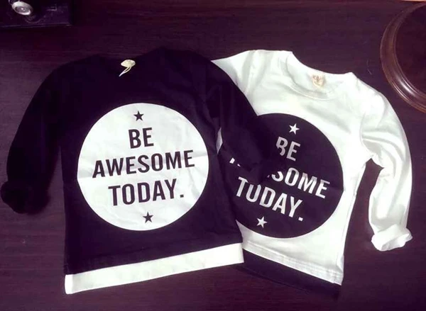 

2-6Y, 2016 new fashion spring and summer boys shirt girls shirt letters children T-shirt kids casual long sleeve shirt