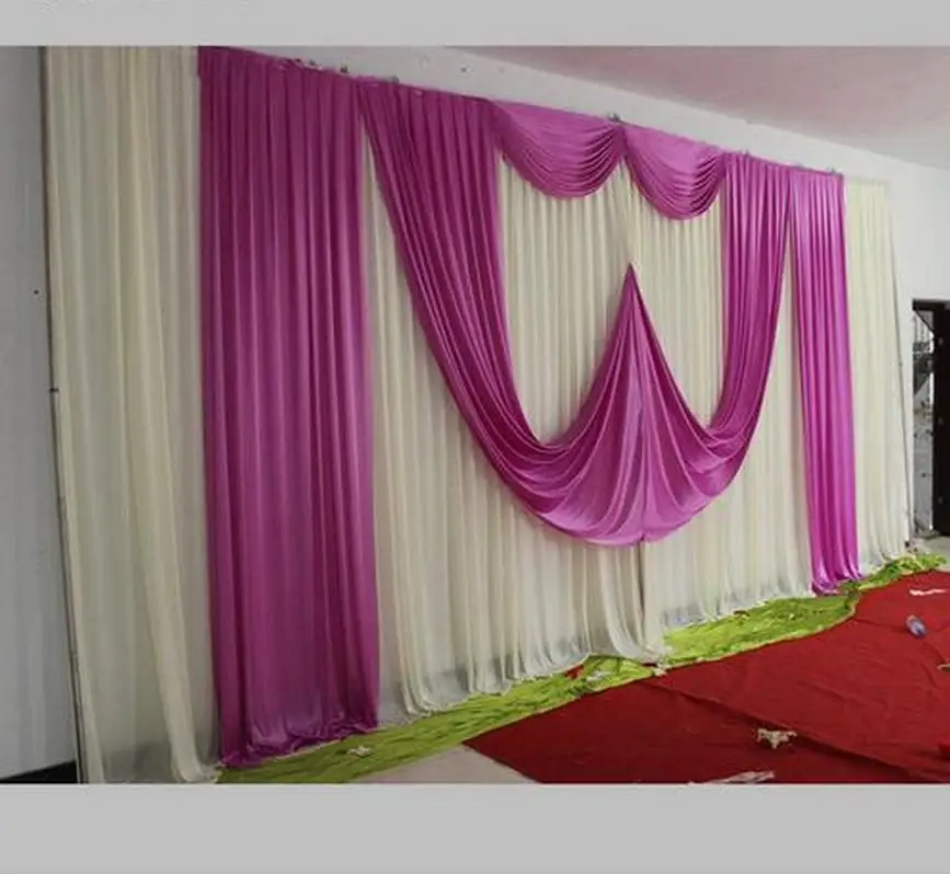 3X6M wedding backdrop with swags party drapes mandap wedding