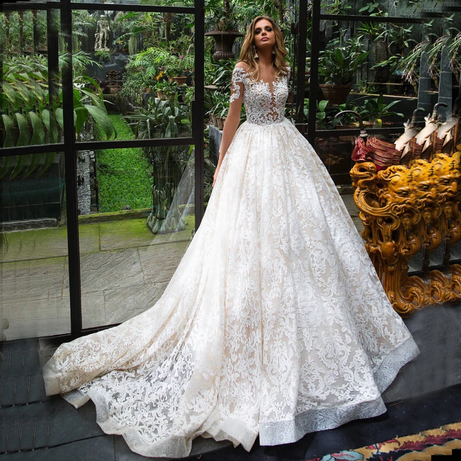 Очаровательный Новый Дизайн Amanda Novias кружевное свадебное платье с длинным