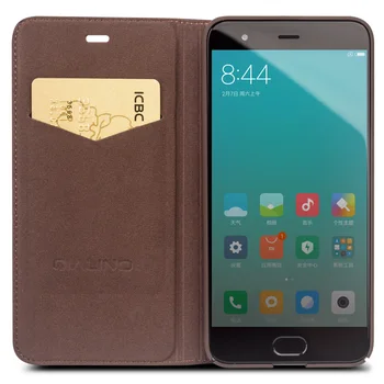 

QIALINO Business style Case for Xiaomi 6 Handmade Genuine Leather Wallet Flip Bag Cover for Xiaomi 6 Luxury Ultra Slim Flip Case