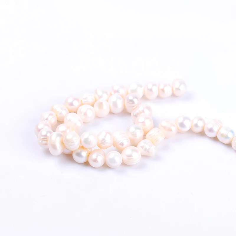 1pack/lot 9-10mm A quality Thread punch Natural freshwater Pearl Loose Beads DIY for Jewelry bracelet necklace
