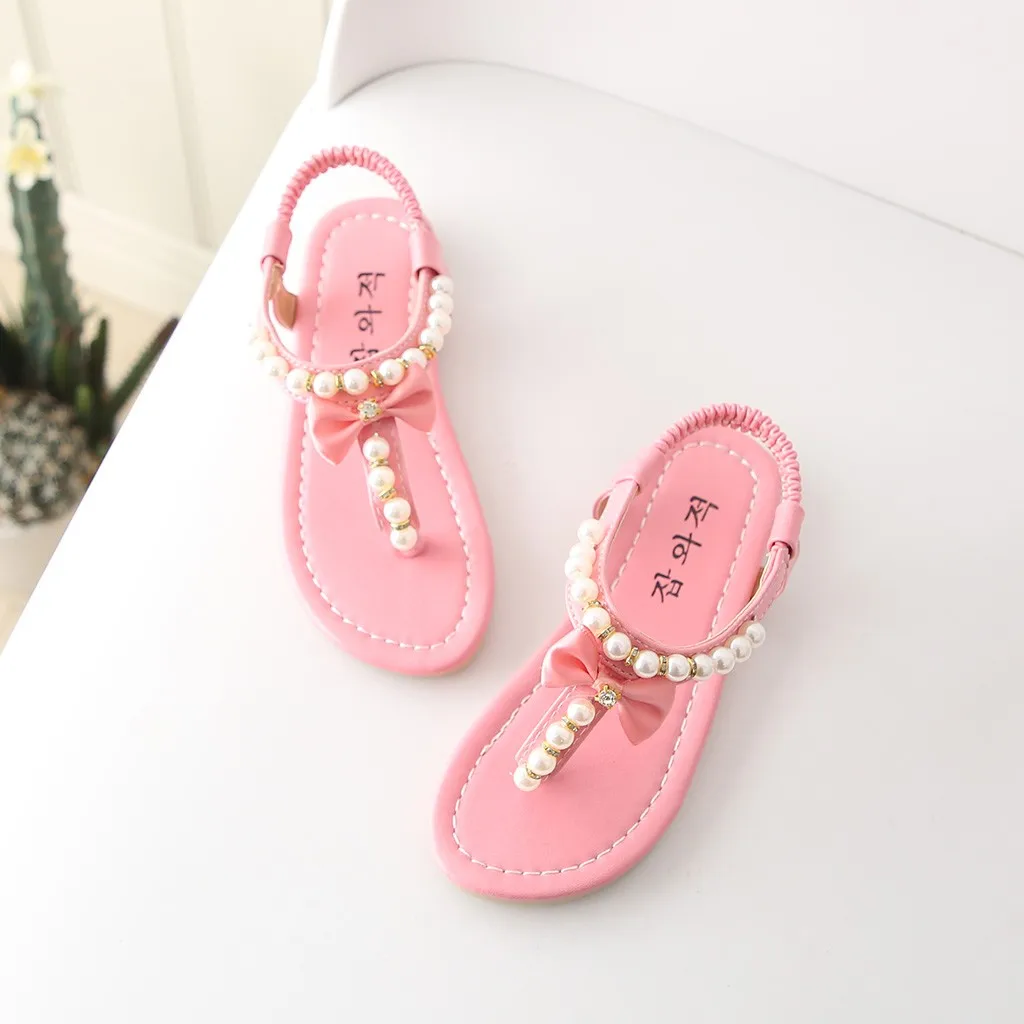 ARLONEET сандали для девочек Лето г. пляжные плоские летние для детей для маленьких девочек Стразы в богемном стиле пляжная обувь принцессы сандалии