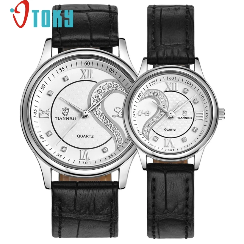 

1 Pair/2pc Best Gift Watches For Lovers Ultrathin Genuine Leather Romantic Fashion Couple Wrist Watches