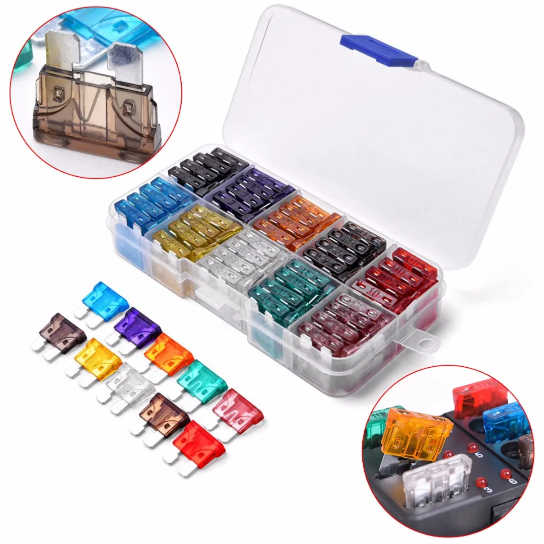 Buy 100pcs Auto Safety Blade Fuses Assortment Kit Standard ATC/ATO Blade Fuses