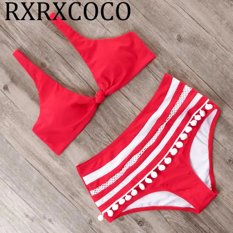 

high waist swimsuit 2019 sexy bandage bikini push up swimwear women solid bathing suit female halter biquini backless swim suit