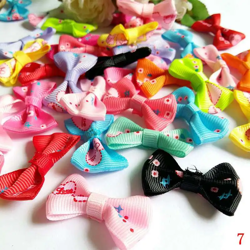 40pcs Grosgrain ribbon Bow Tie 35m*25mm mixed colors Hair ribbons
