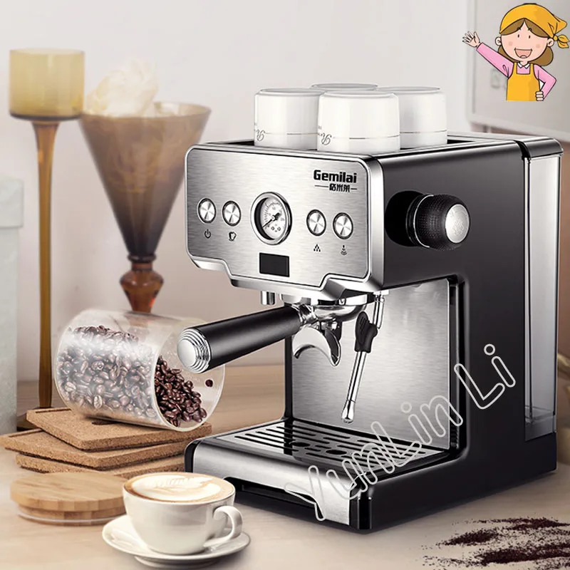 Итальянская кофе-машина коммерческих 15bar полуавтоматическая пара фильтр для кофеварки молочный шарик на гриле кофе эспрессо 1.7L