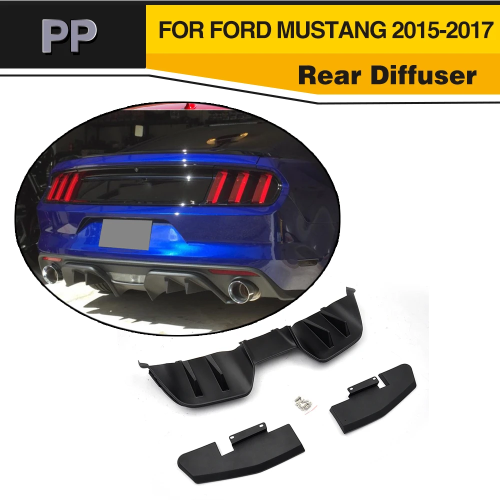 PP Автомобильный задний бампер диффузор губ Для Ford Mustang Coupe 2015 2017|rear bumper diffuser|bumper