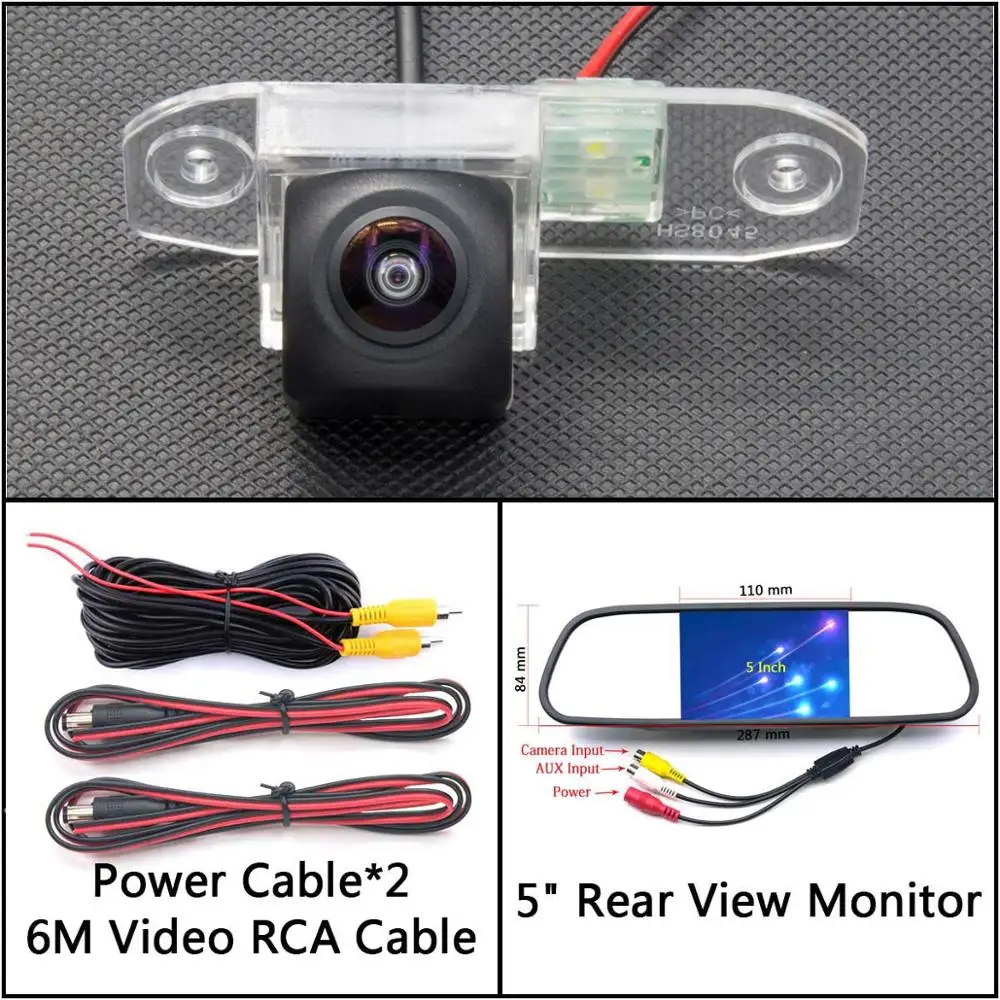 Cam N 5 inch Mirror 175 градусов HD камера заднего вида для Volvo S40 S60 S60L S80 S80L XC90 XC60 V60 автомобильный монитор парковки ночного видения водонепроницаемый - Название цвета: Cam N 5 inch Mirror