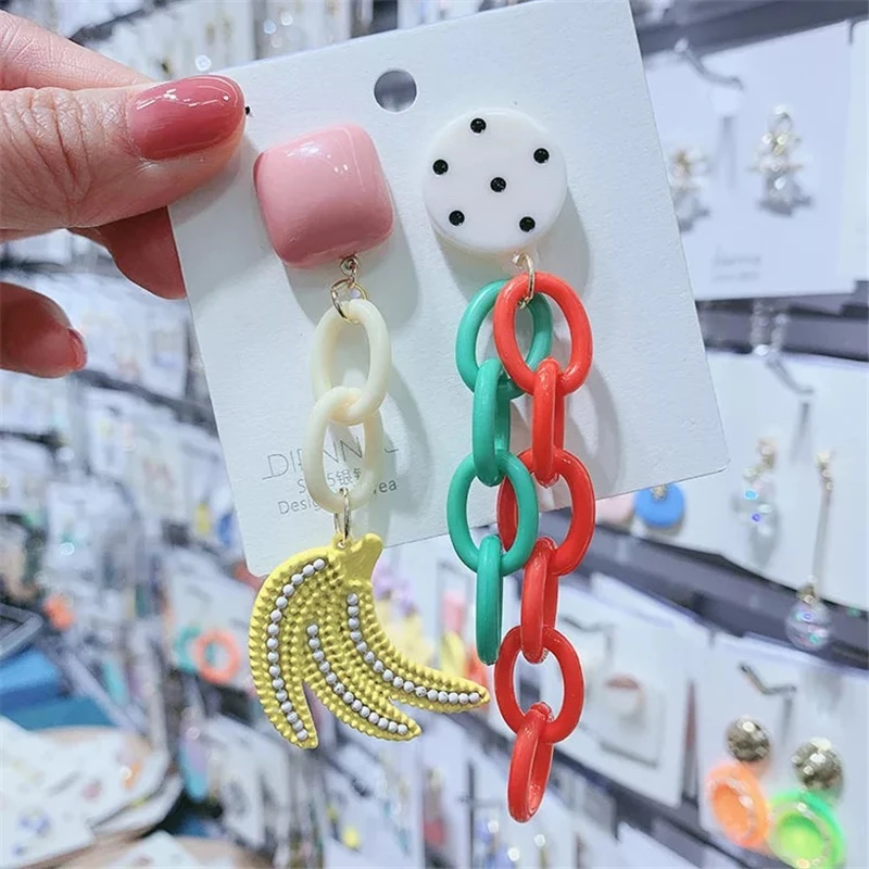 Корейские Модные Качественные Разноцветные серьги капли с большими фруктами