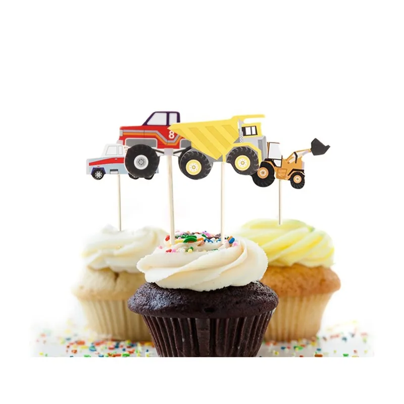 48pcs Car Automobile Cupcake Toppers Picks for Happy Birthday Party Decorations Boys and Christmas Decorations for Home Cake (5)
