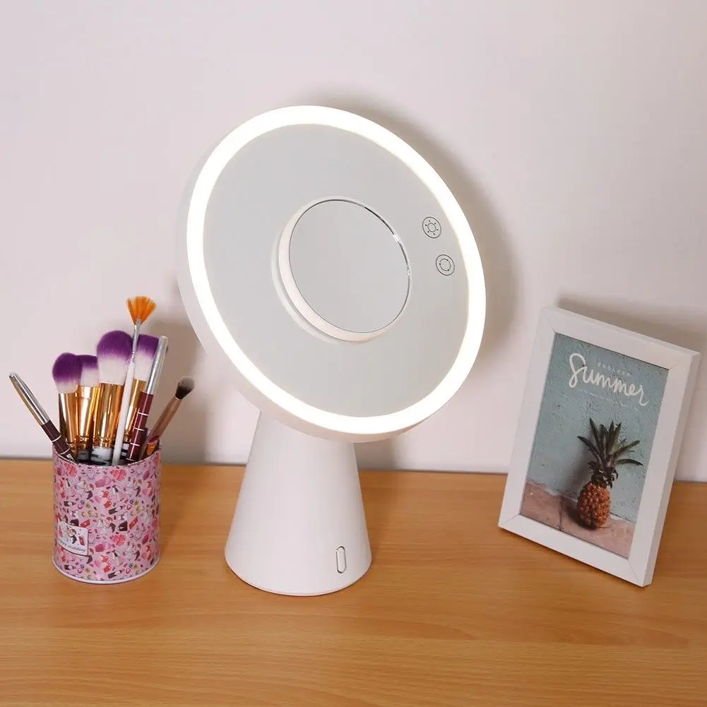 

Multifunctional LED Makeup Mirror Lamp Magnify Light up with Bluetooth Audio Table Lamp USB Charger