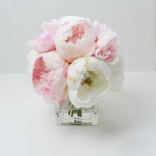 Стиль Розовый и цвета слоновой кости пион Свадебный букет Шелковый цветок невесты букет дома украшение партии Buque de Flores