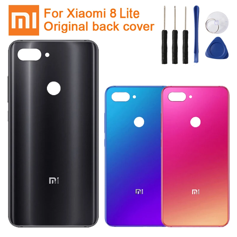 Xiao Mi Xiaomi Оригинальный чехол со стеклянной батареей для 8 Lite MI8 задняя крышка +