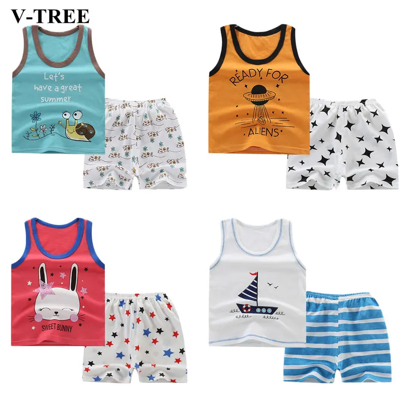 

Children's Clothing Set Summer Boys Sports Suits Kids Vest+shorts 2pcs/set Toddler Girl Clothes Kids Tracksuit Roupa Infantil