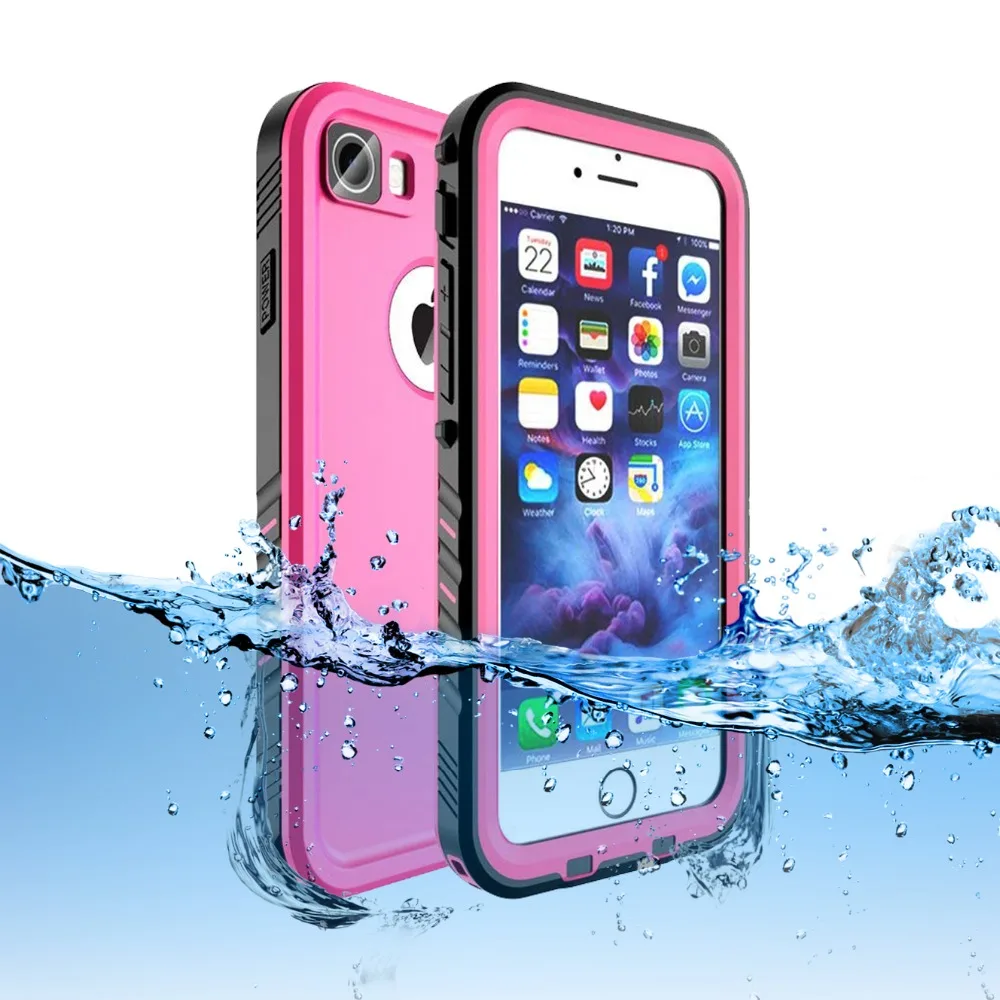 

8 For iPhone 8 Case luxury durable Waterproof coque,Clear Under water cover,Heavy Duty Protection Carrying phone Case bag fundas