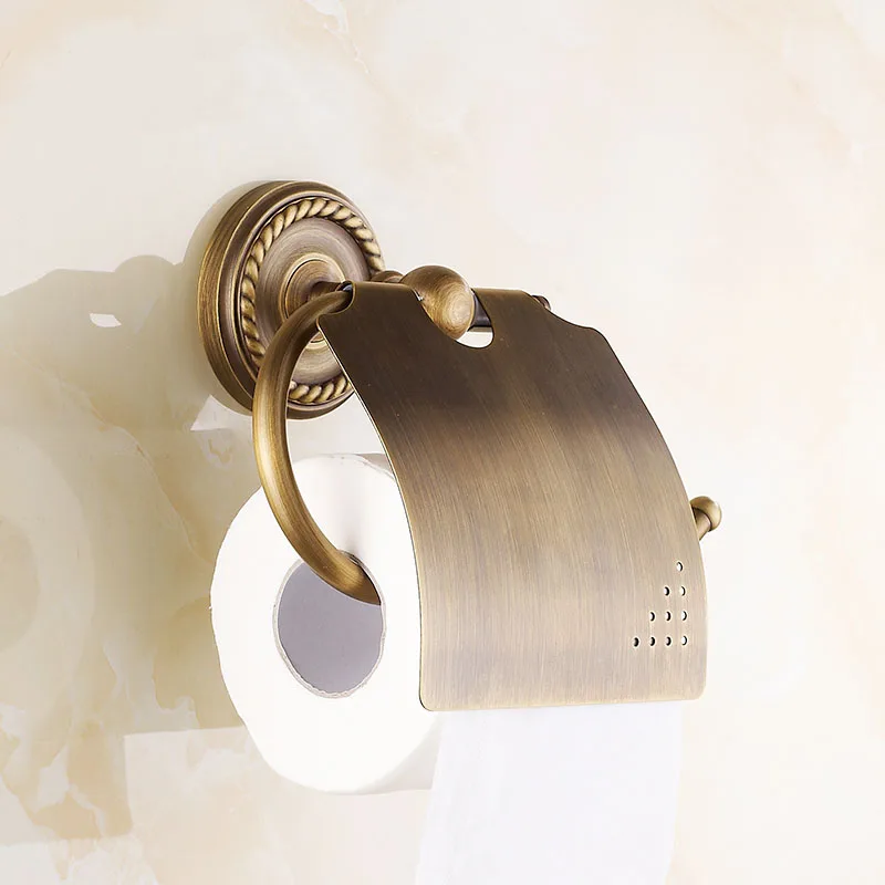 Vidric European brass antique toilet paper roll holders rack,Bathroom accessoties retro tissue paper holder vintage high quality