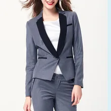 Новое поступление женские деловые костюмы формальные офисные костюмы на заказ серые женские деловые костюмы