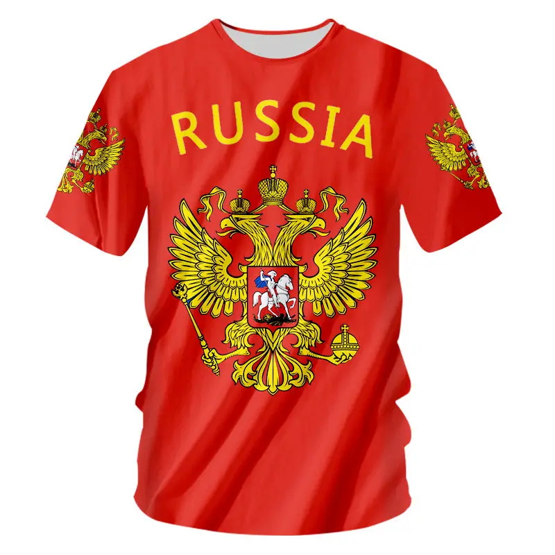 Новинка русская футболка для мужчин и женщин с флагом России унисекс летняя