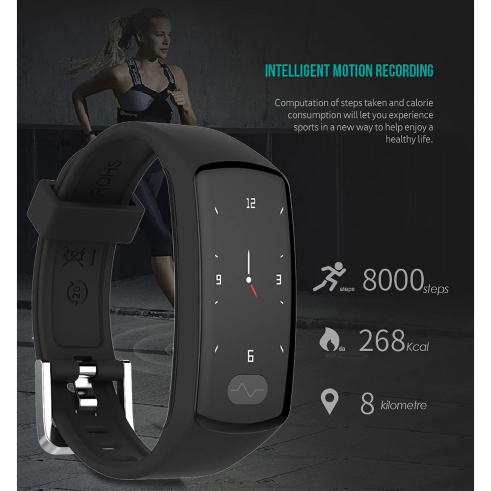 Smart Bracelet Heart Rate Monitor Fitness Tracker Smart Wristband ECG/PPG Blood Pressure Smart Band Watch for IOS Android Phone
