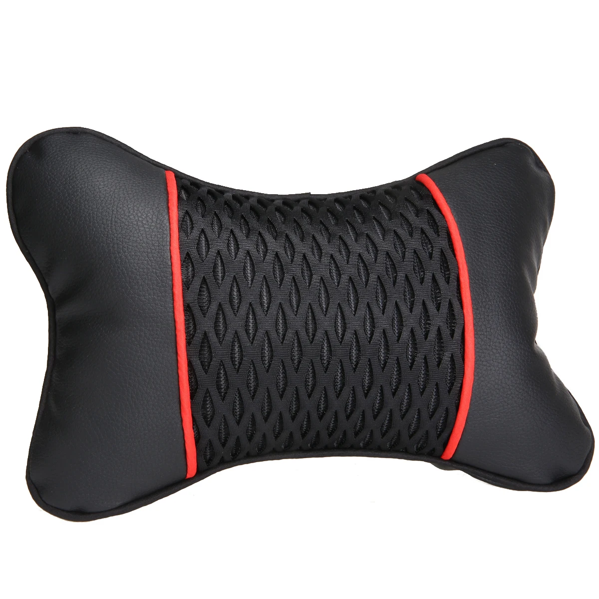 Universal Car Pillows 2pcs Breathable PU Leather Knitted Car Seat Pillow Black Headrest Neck Cushion Mayitr